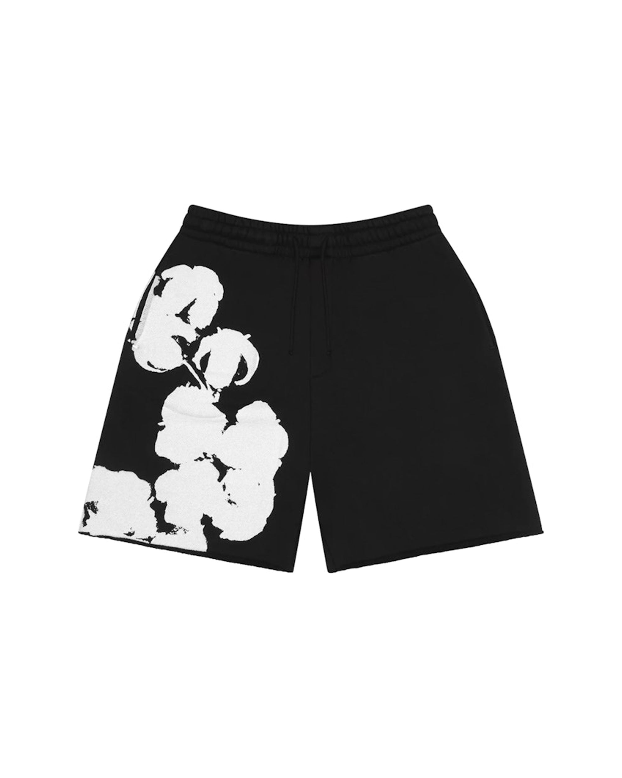Denim Tears Big Cotton Wreath Sweat Shorts Black