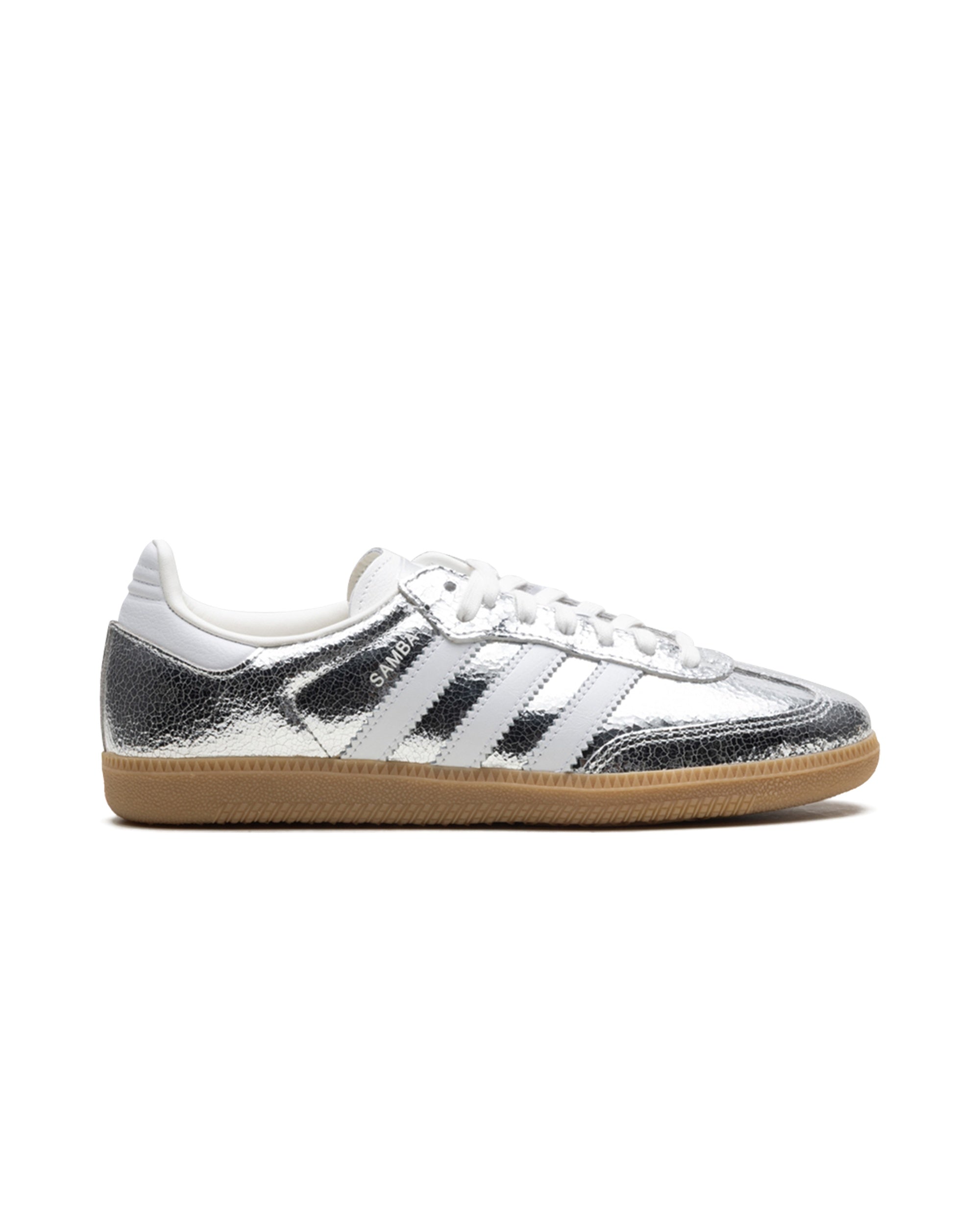 adidas Samba OG Silver Metallic Cracked Leather (Women's)