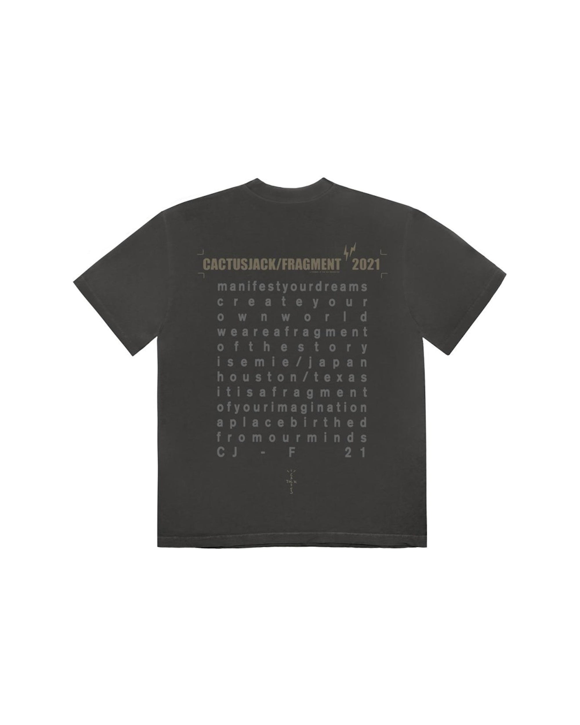 Travis Scott Cactus Jack For Fragment Create T-shirt Washed Black