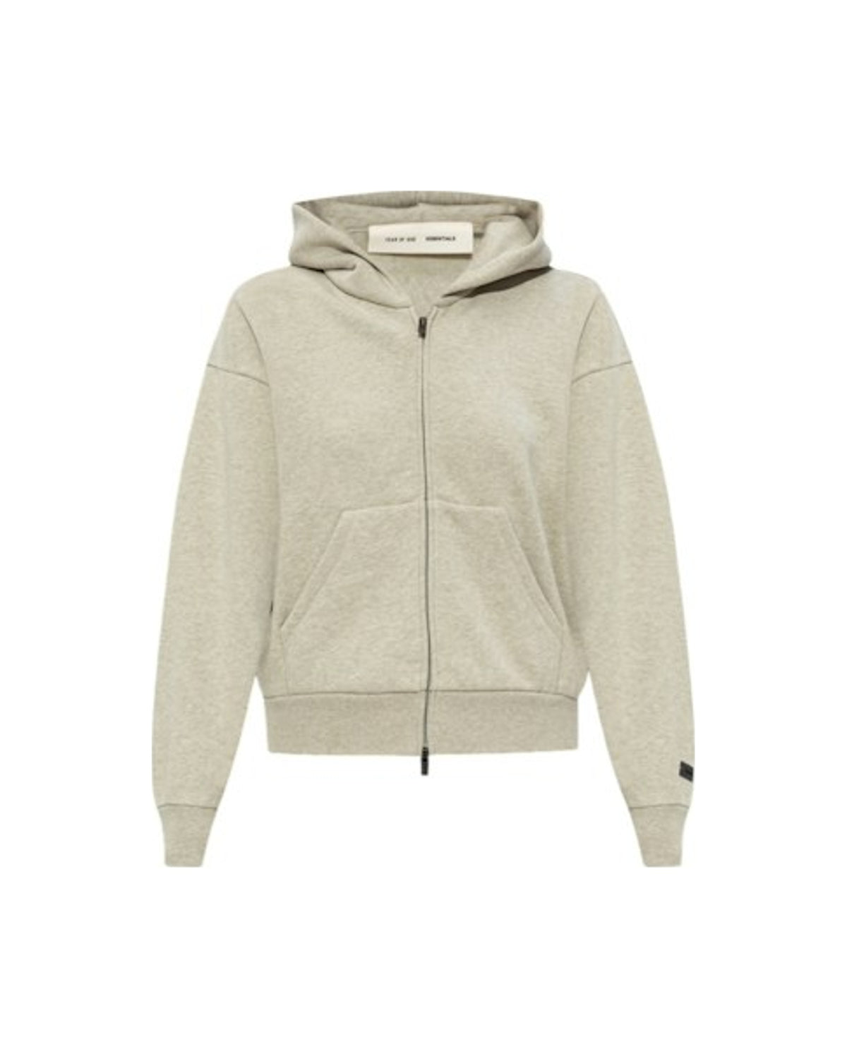 Fear of God Essentials Women's Classic Fleece Zip Up Hoodie Heather Stone