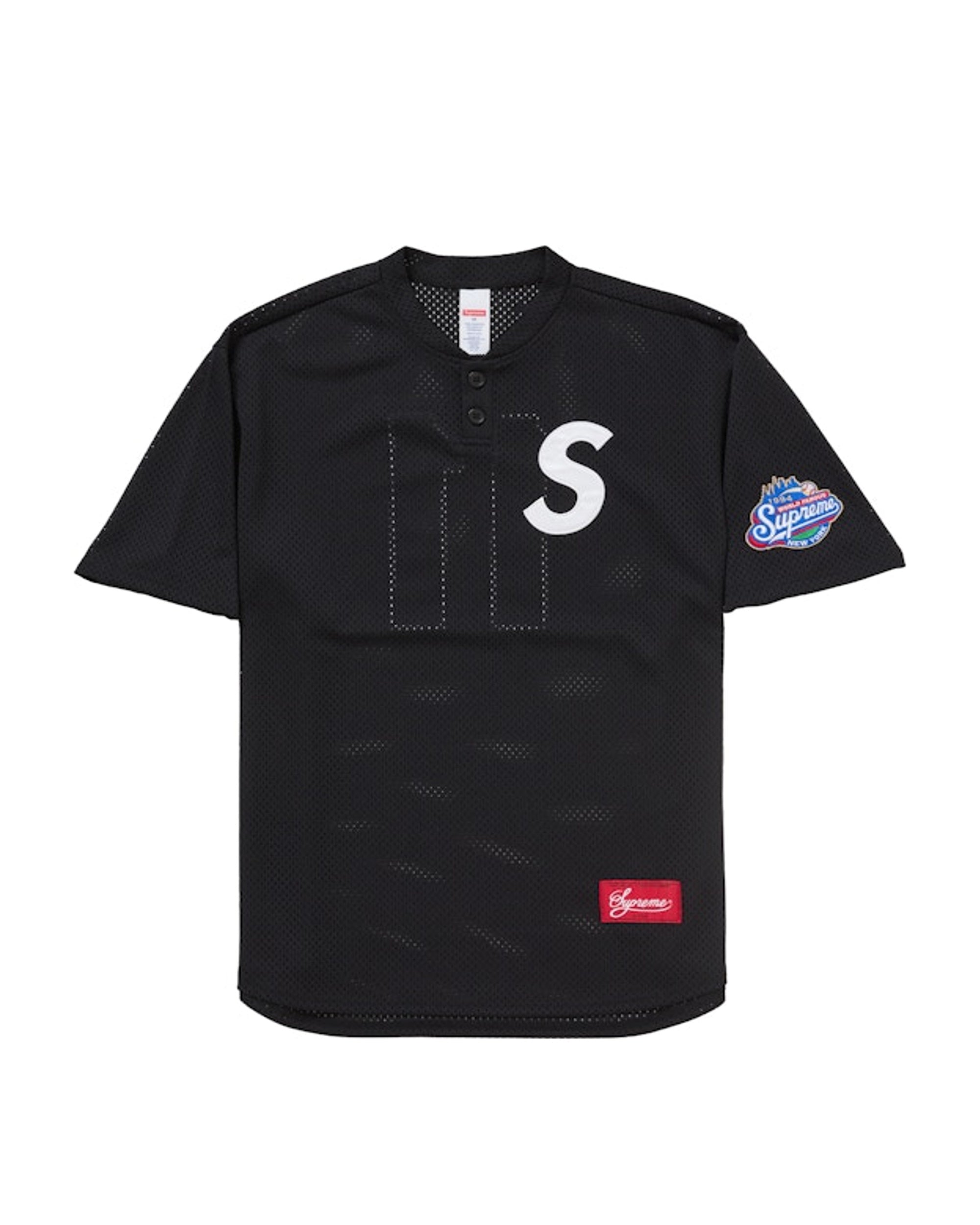 Supreme S Logo Baseball Henley (SS25) Black