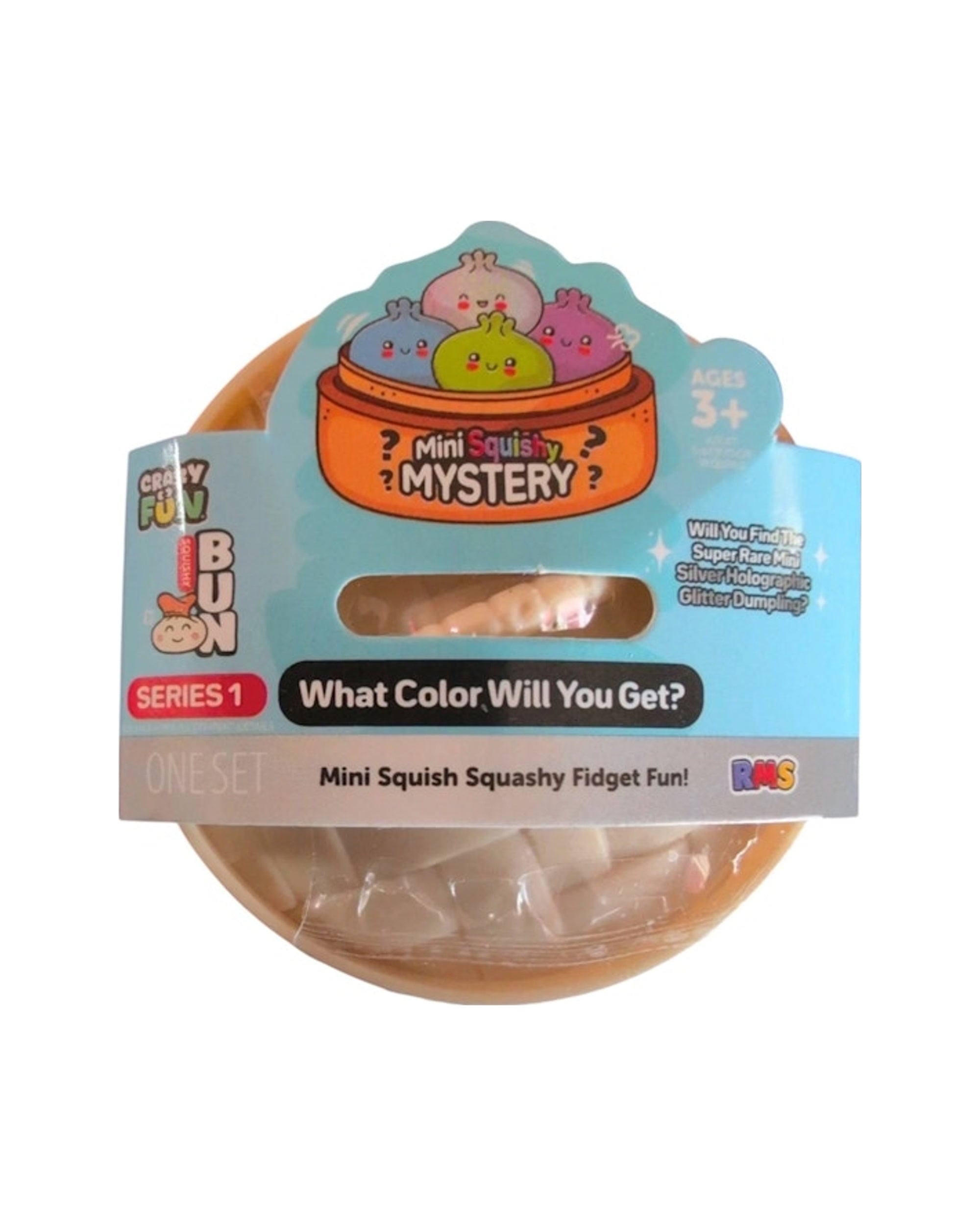 Squishy Bun Mini Squishy Mystery Squishy Series 1 "Dumpling" (Silver Holographic Glitter Chase Version) Blind Box