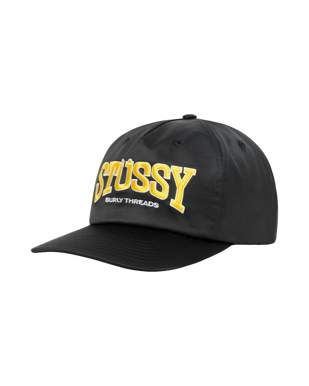 Stussy Mid Depth Burly Threads Snapback Black