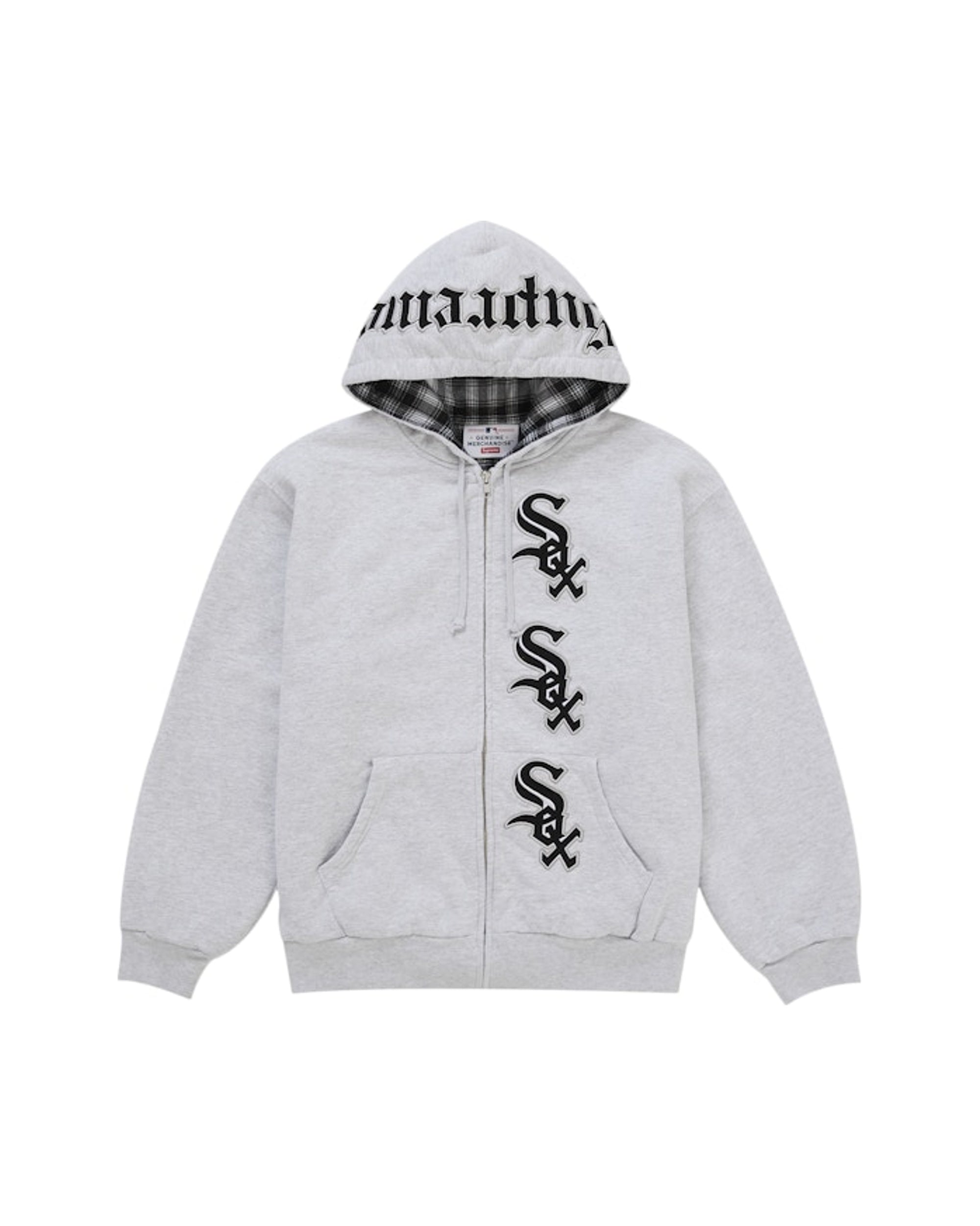 Supreme Chicago White Sox Zip Up Hooded Sweatshirt Grey