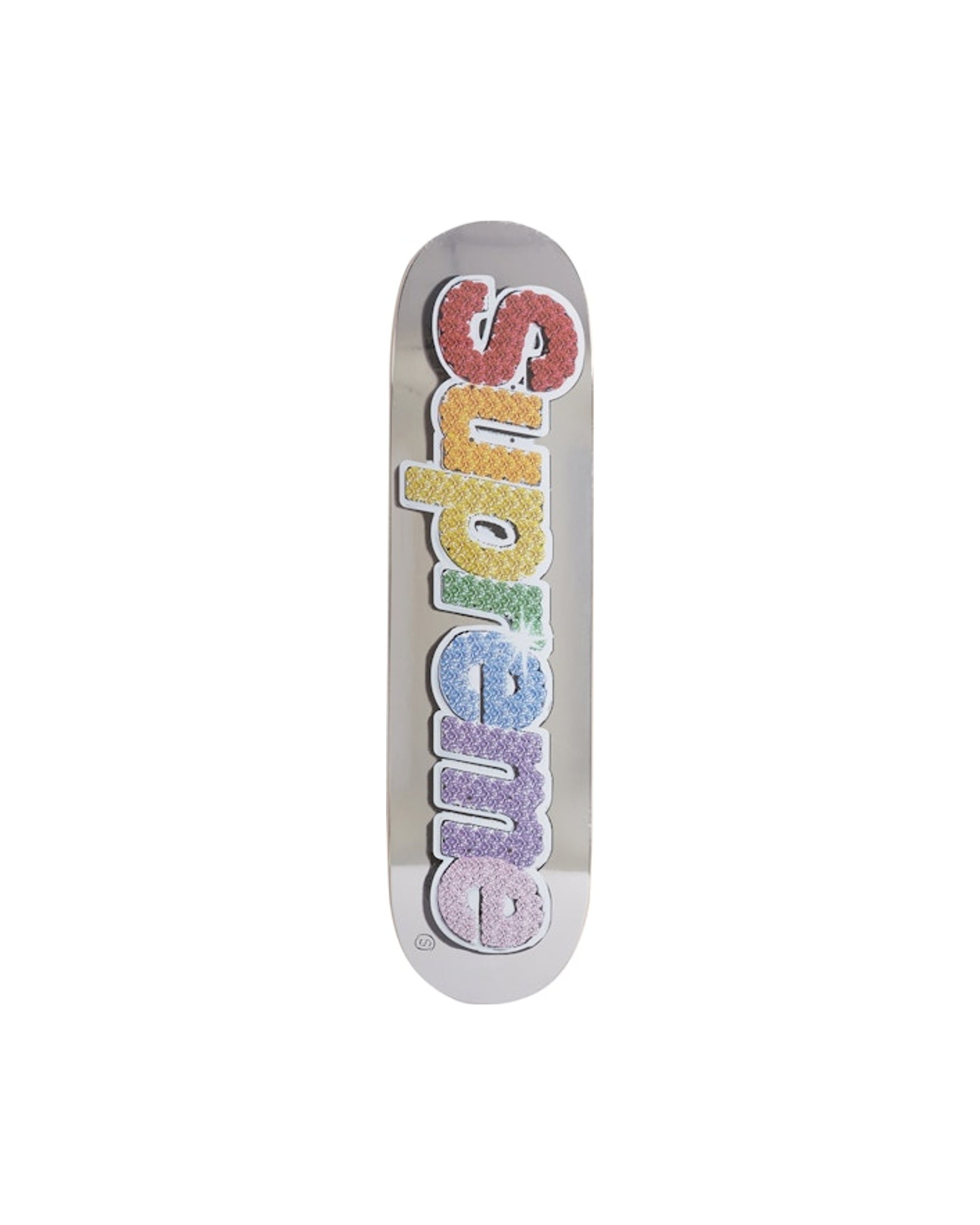 Supreme Bling Box Logo Skateboard Deck Platinum