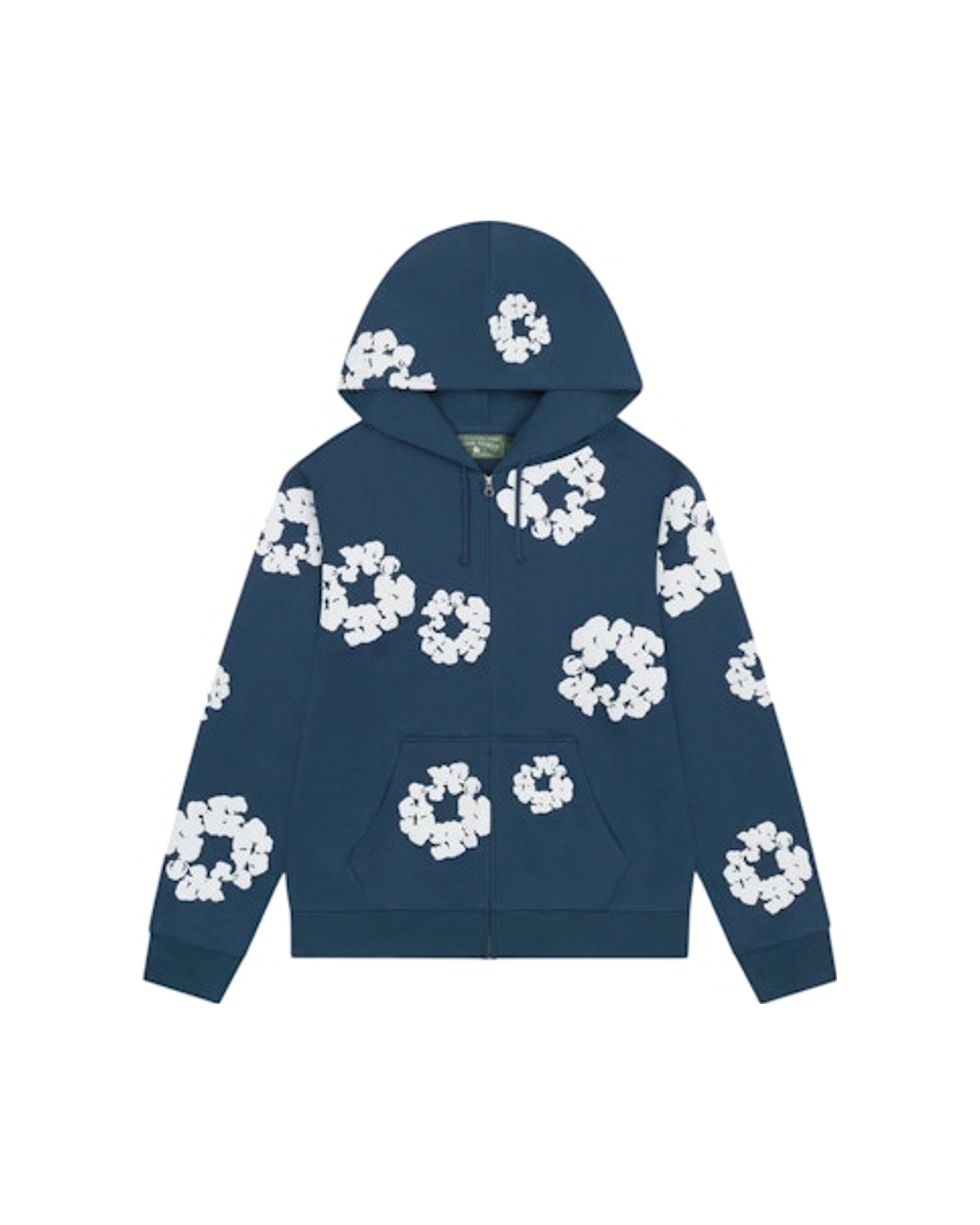Denim Tears Cotton Wreath Zip Hoodie Navy