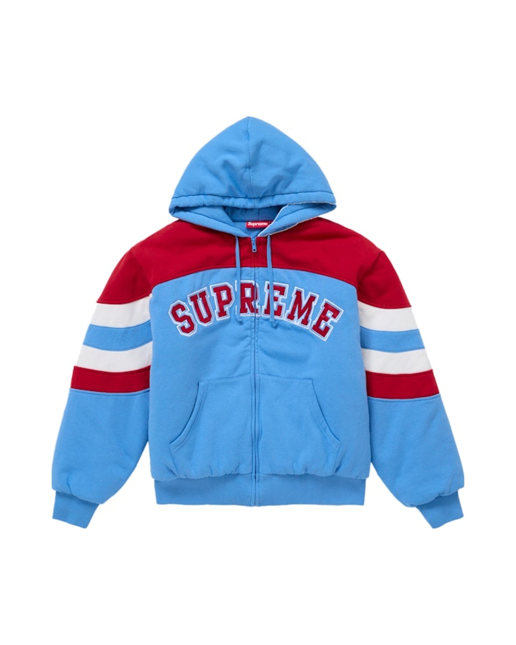 Supreme Filled Zip Up Hooded Sweatshirt Blue