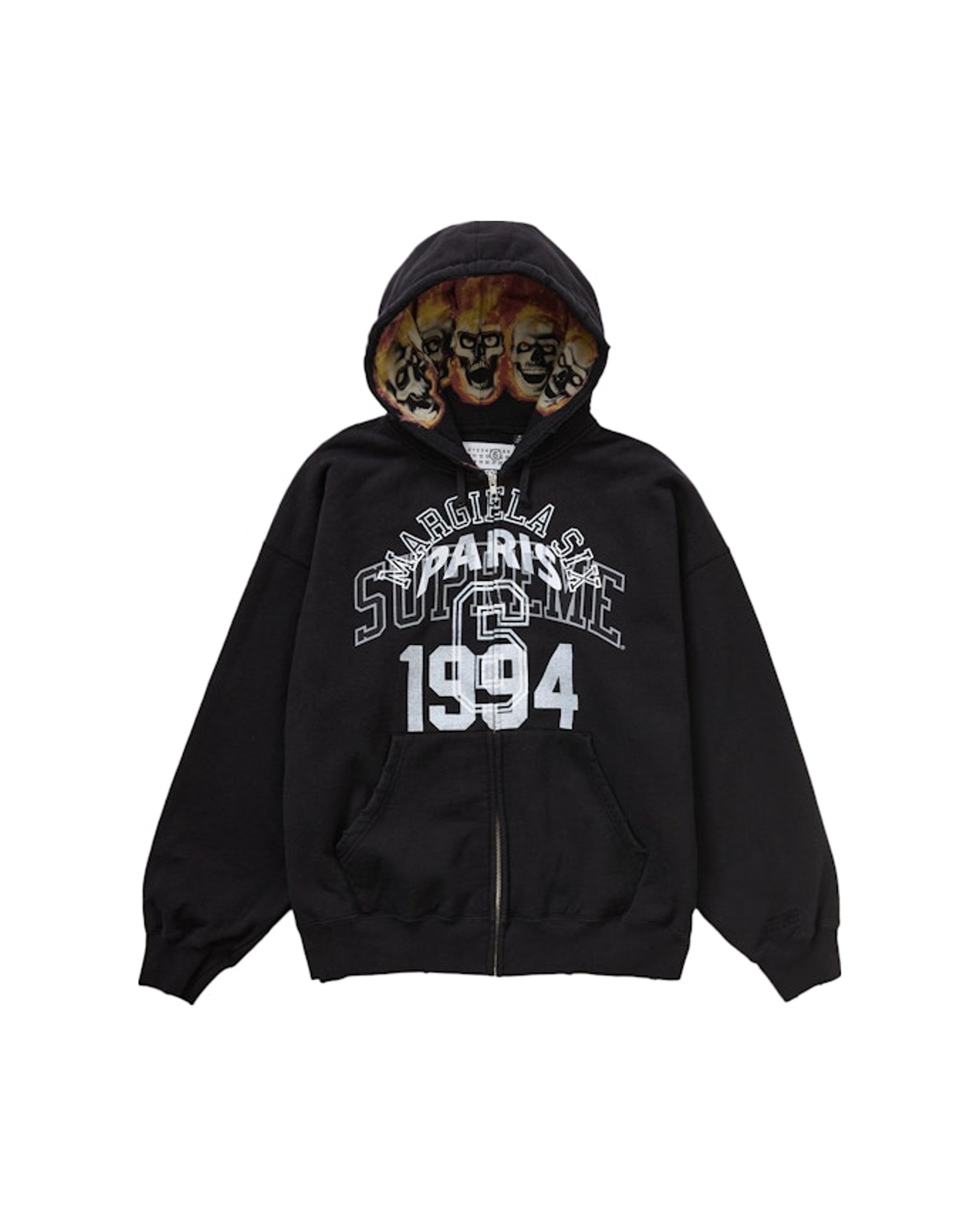 Supreme MM6 Maison Margiela Zip Up Hooded Sweatshirt Black