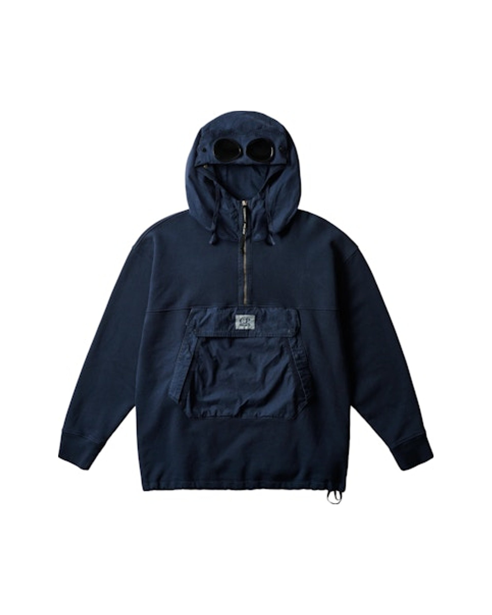 Palace x C.P. Company Fleece Old Goggle Hood Navy