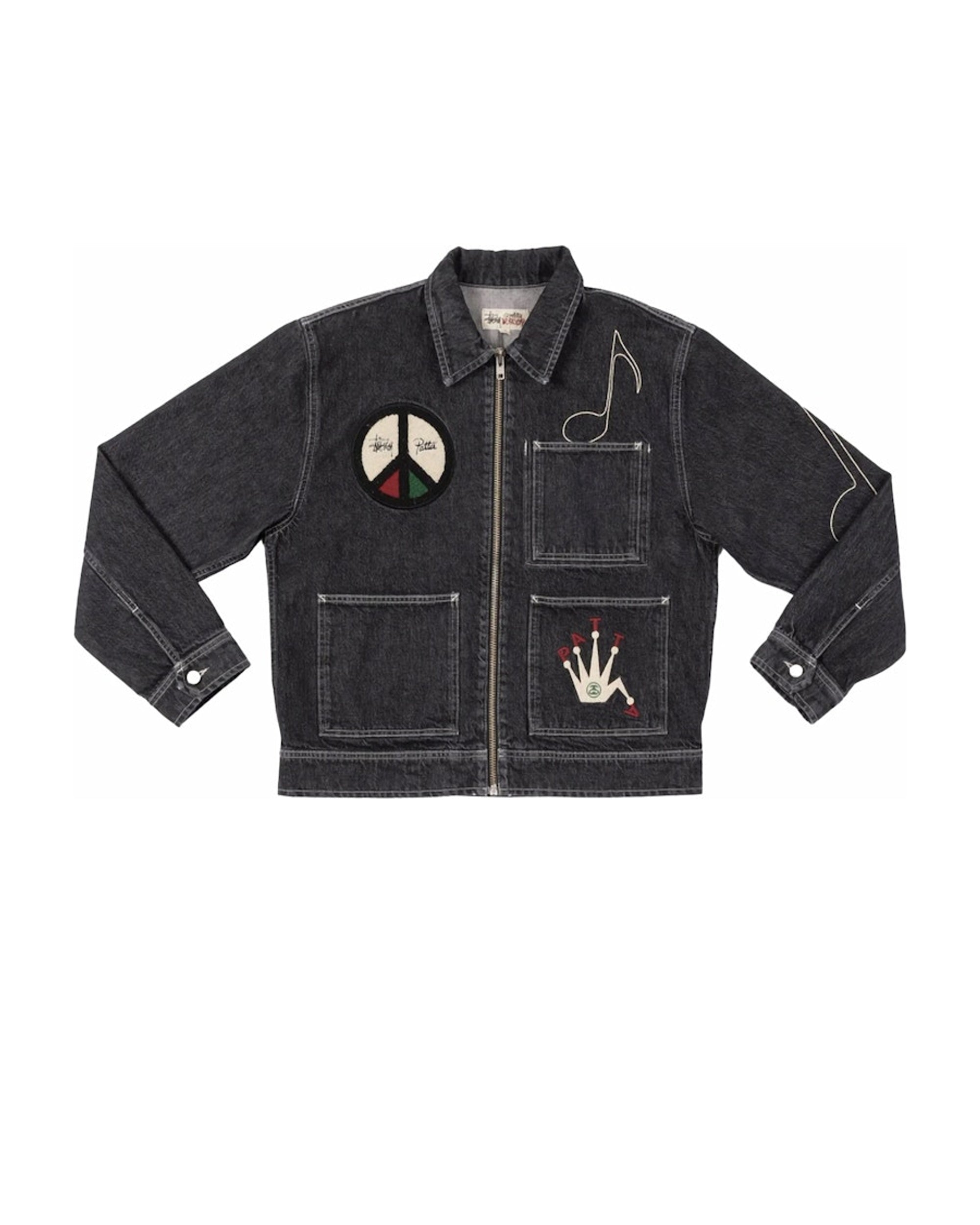 Stussy x Patta Zip Work Jacket Black