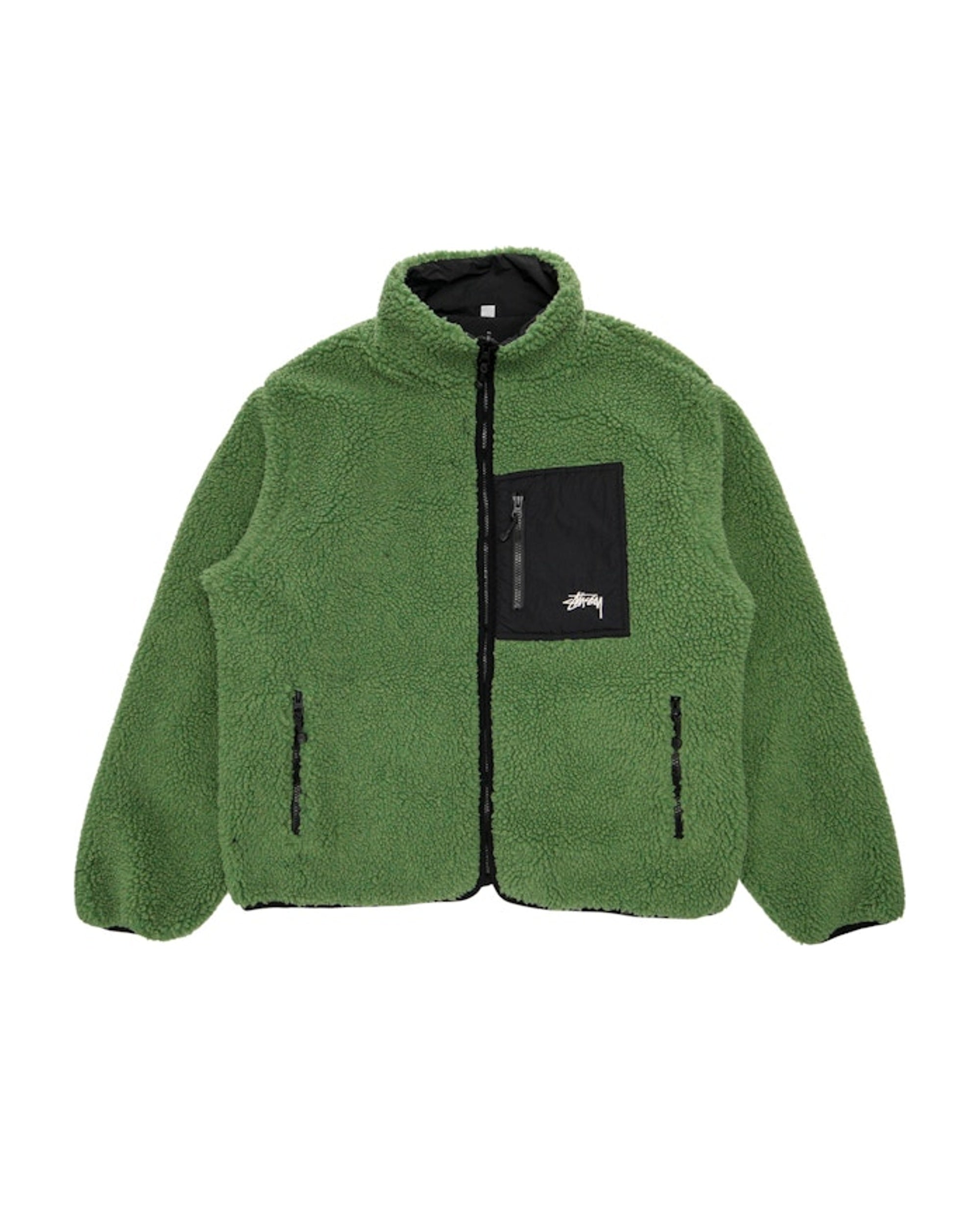 Stussy 8 Ball Sherpa Reversible Jacket Green