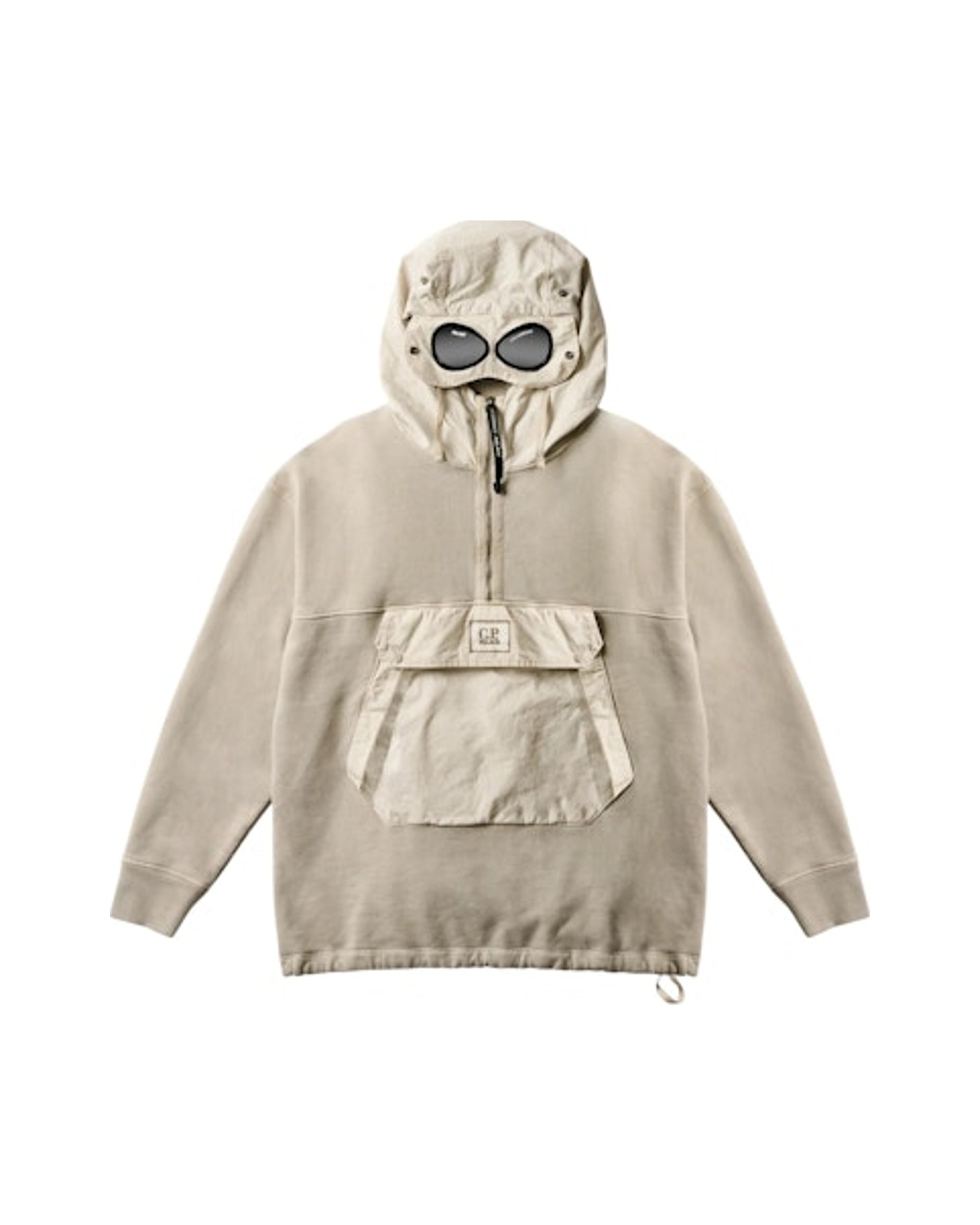 Palace x C.P. Company Fleece Old Goggle Hood Stone