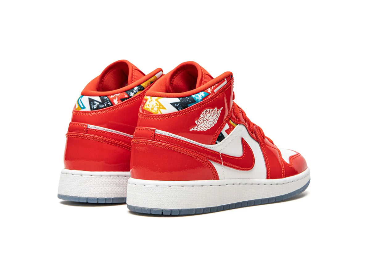 Nike Air Jordan 1 Mid "Barcelona Sweater Red Patent" - street-bill.dk