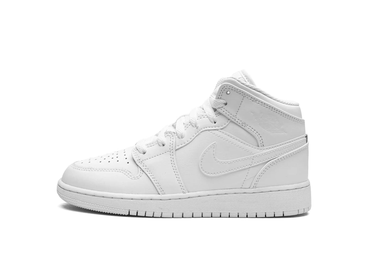 Nike Air Jordan 1 Mid "Triple White" - street-bill.dk