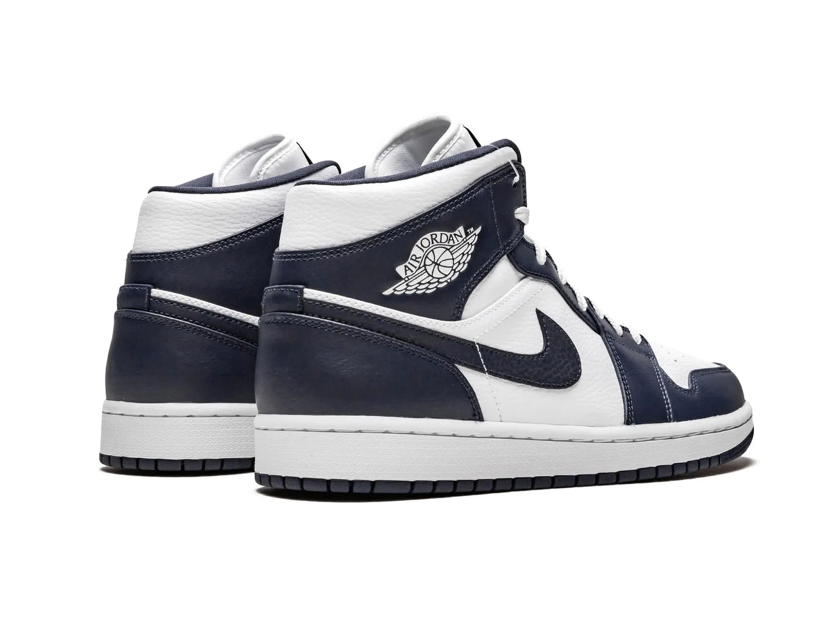 Nike Air Jordan 1 Mid "White Metallic Gold Obsidian" - street-bill.dk