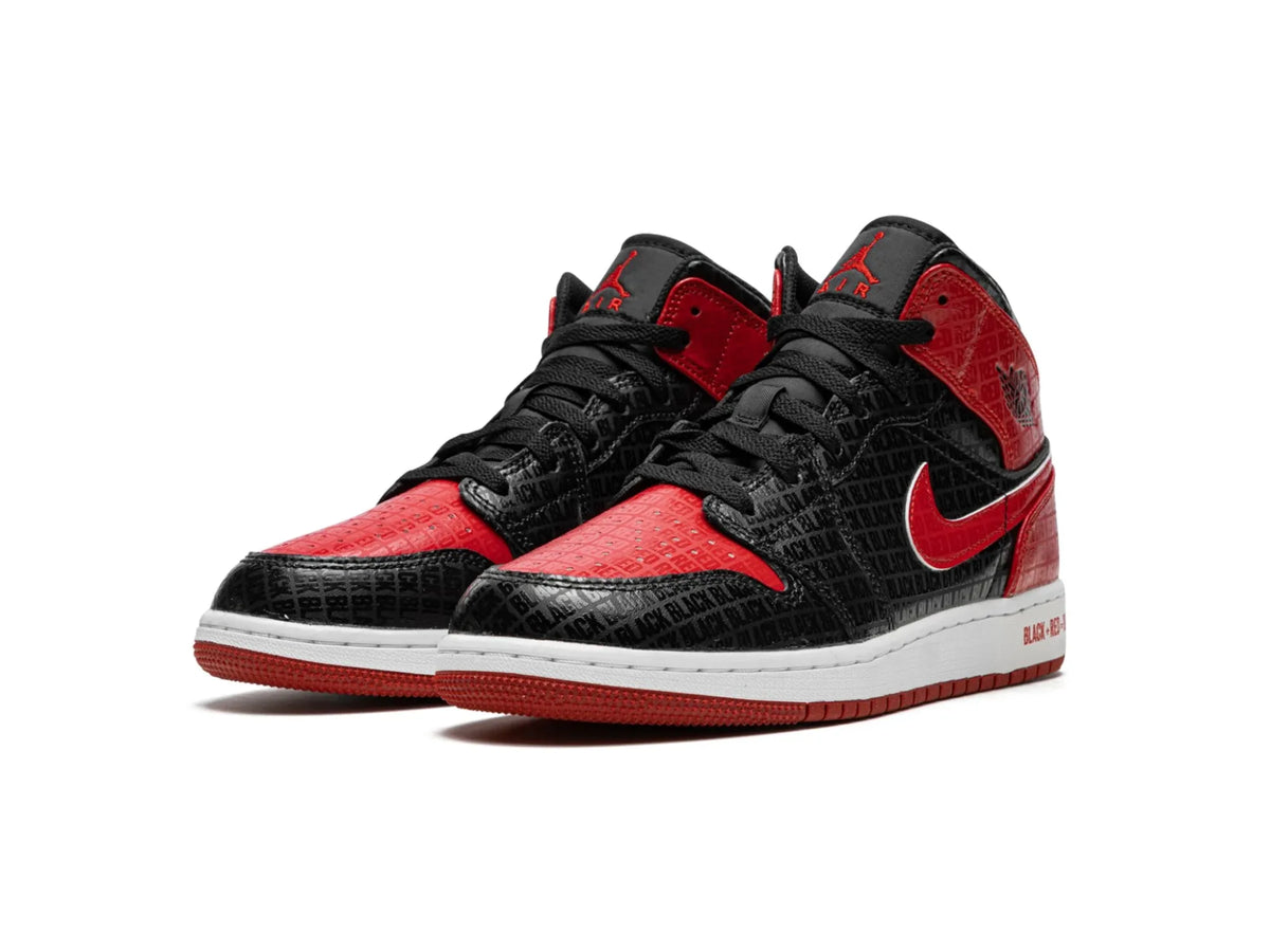 Nike Air Jordan 1 Mid "Bred Text" - street-bill.dk