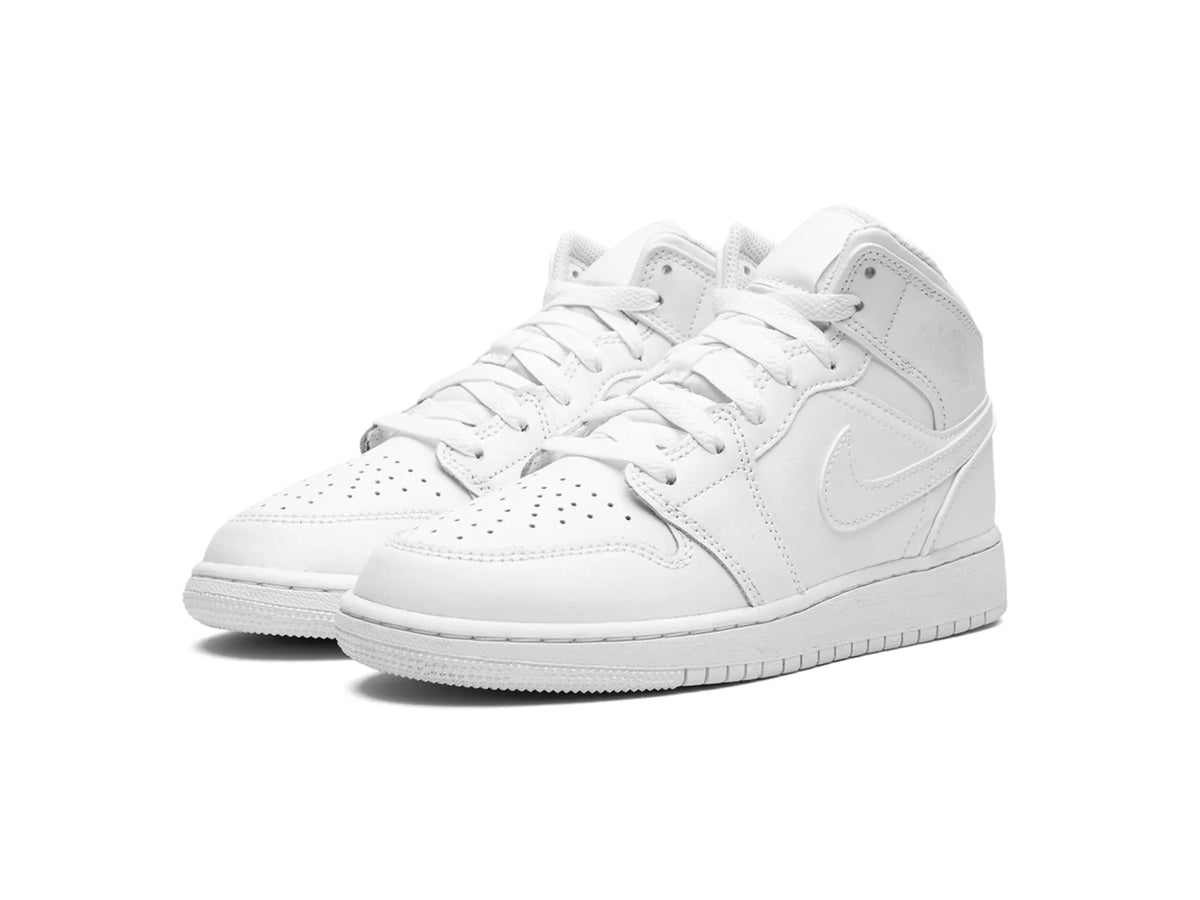 Nike Air Jordan 1 Mid "Triple White" - street-bill.dk